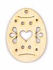 Obrázek Velikonoční dřevěná dekorace - vajíčko srdíčko / 5,1 x 7 cm