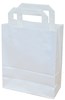 Obrázek Papírová taška KRAFT s plochým uchem / bílá / 18x8x22cm