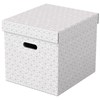 Obrázek Krabice úložná Esselte - kostka / bílá / 365 x 320 x 315 mm / s otvory / 3 ks
